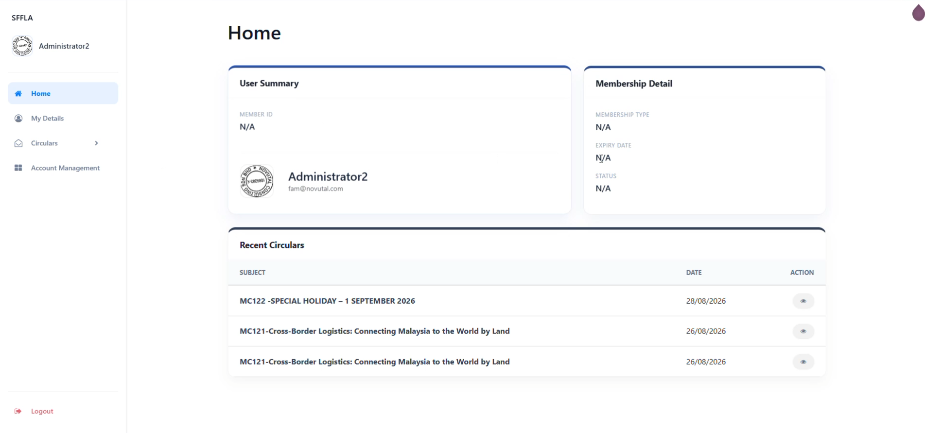 SFFLA Member Portal